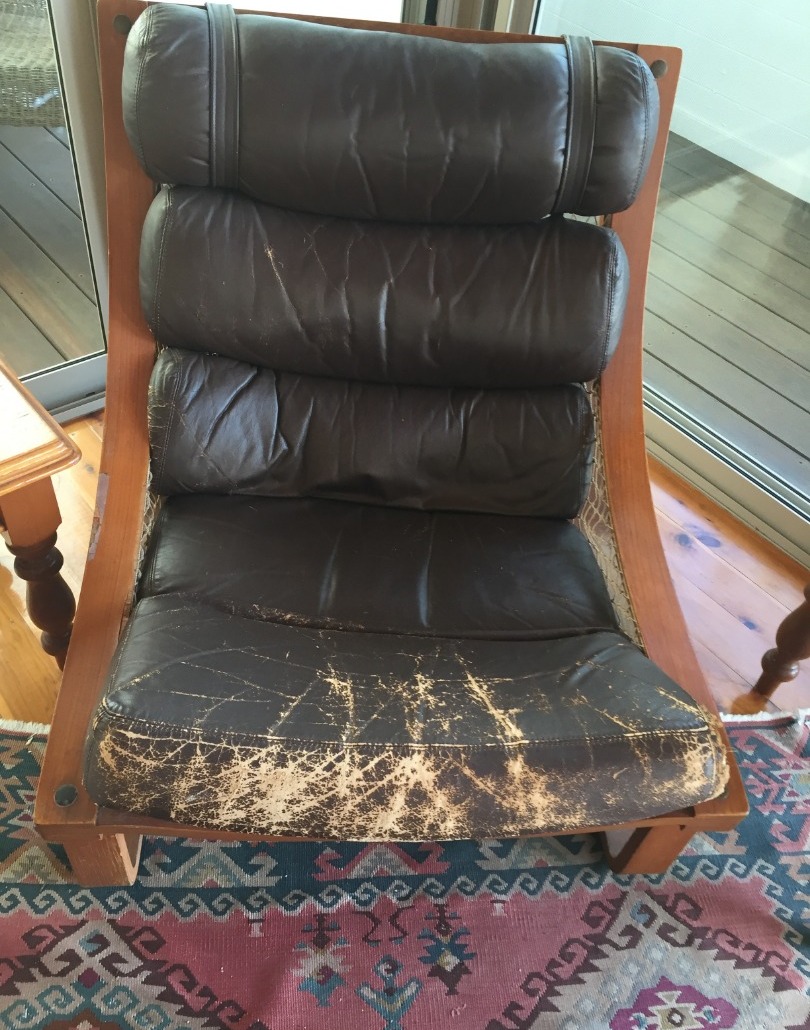 Before - Restoration of leather chair