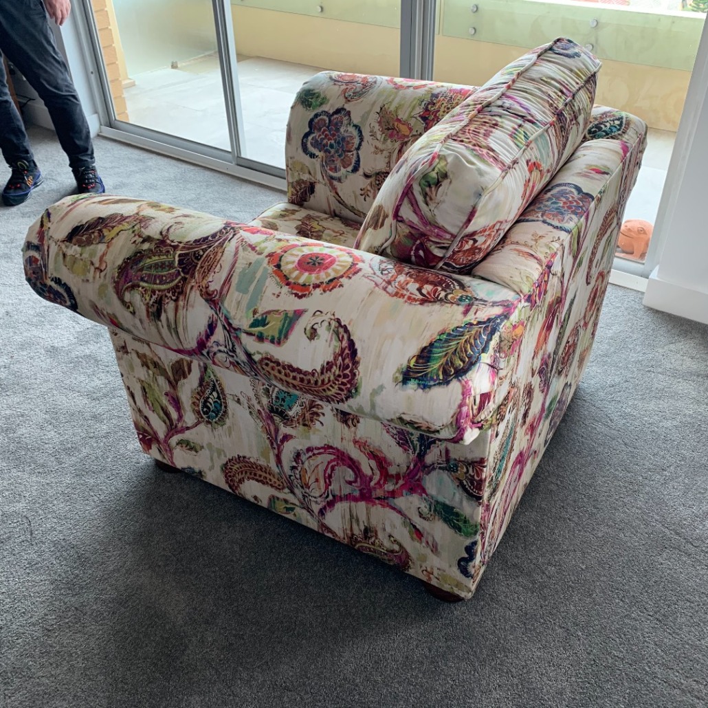 Large lounge chair recovered